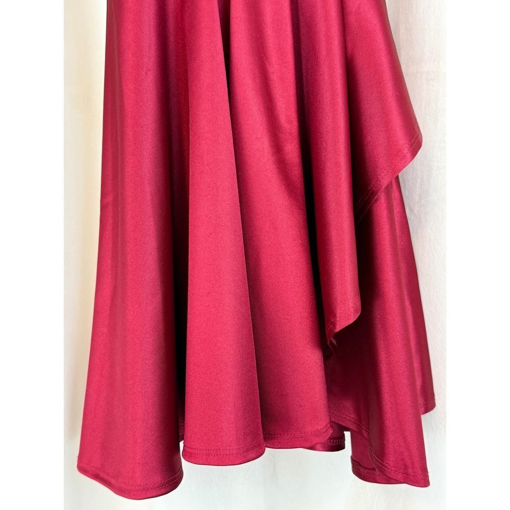 Windsor Burgundy/Maroon Satin Fit & Flare Spaghetti Strap Dress – Size Small - Picture 6 of 8